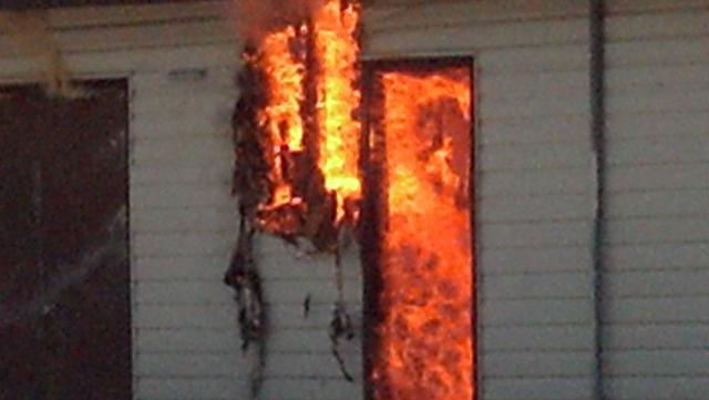 Intense fire conditions during live fire training.