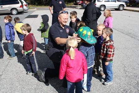 Recruiting some future members during a Fire Prevention detail at a local school.